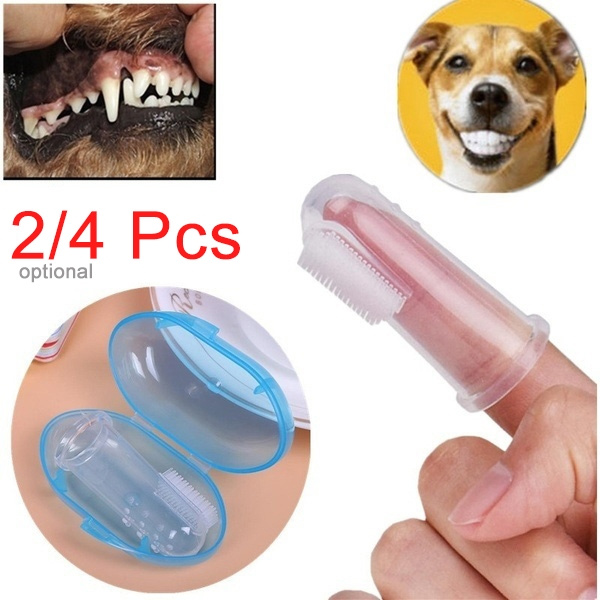 Pet Finger Brush Puppy Toothbrush Soft Brush Dog Cat Cleaning Supplies /