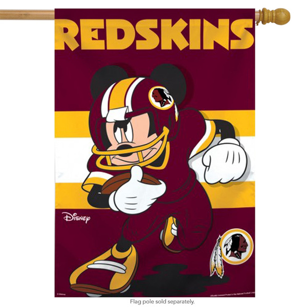 Washington Redskins NFL Mickey Mouse Football House Flag