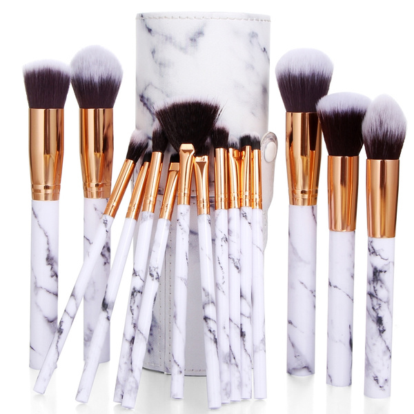 New Unmatched 5/10/15pcs Marble Texture Makeup Brushes Set For Women ...