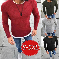 knitted, Plus Size, Necks, Sleeve