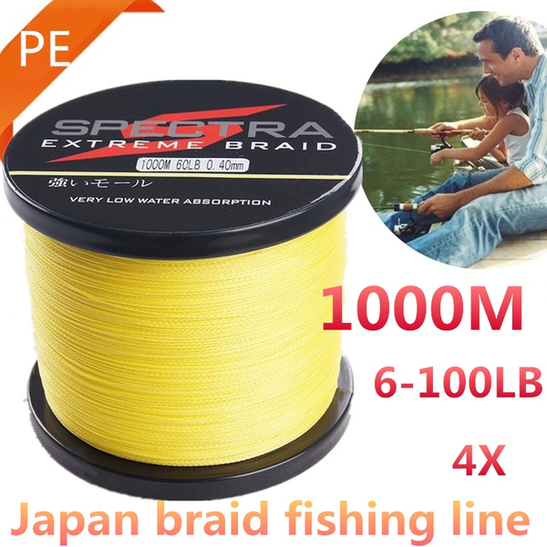 Japan super strong 1000M PE braided line deep sea fishing line 4 weaving /  braid line 6LB -100LB