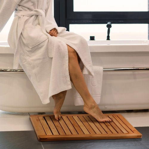 Bamboo Shower Mat 100% Natural Bamboo Bath Mat Non Slip Shower Floor Mat