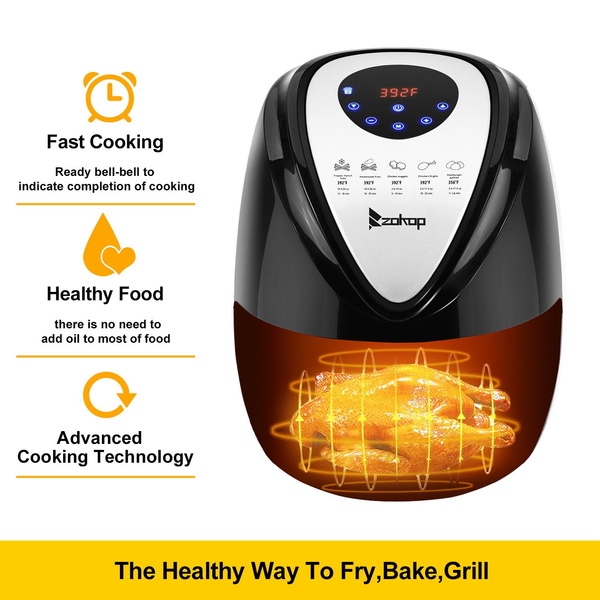 Electric Air Fryer W Temperature Control Detachable Basket Carry Handle 