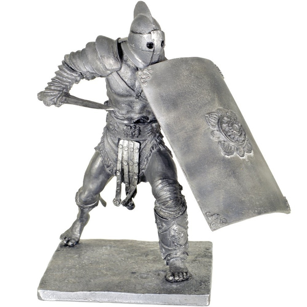 Roman Gladiator Secutor 1st Century BC 75mm 1/24 Scale Unpainted Tin Figure 