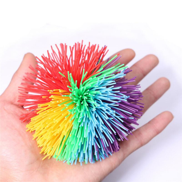 Anti Stress 6cm 9cm Rainbow Sensory Koosh Ball Baby Funny Stretchy Ball ...