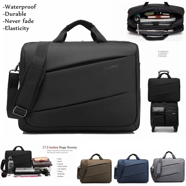 Large Leather Messenger Bag 17 Inch Laptop Briefcase Mens 