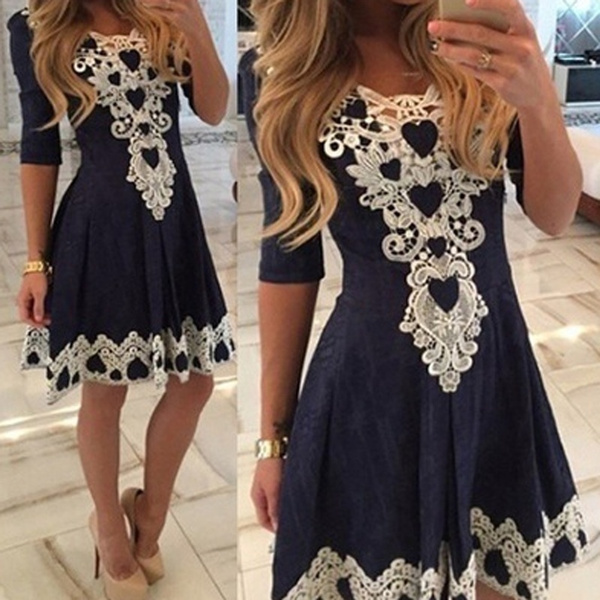 Lace patch work clearance dresses