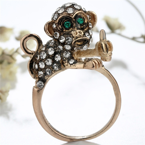 Animals Ring Lovely Piggy Golden Opening Ring, Fashion Rings