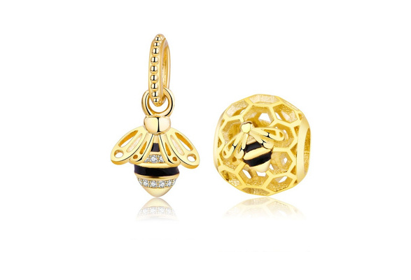 Authentic Pandora Bracelet Charms Dangle shine Gold Heart   Etsy India