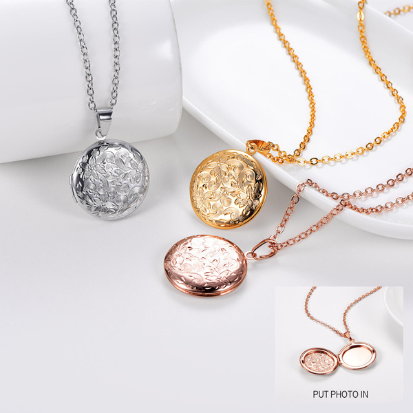 Locket Necklace 18K Gold Plated/ Rose 