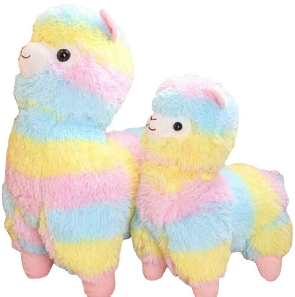 Kawaii cute new rainbow alpaca llama soft plush toy doll kids baby gift 