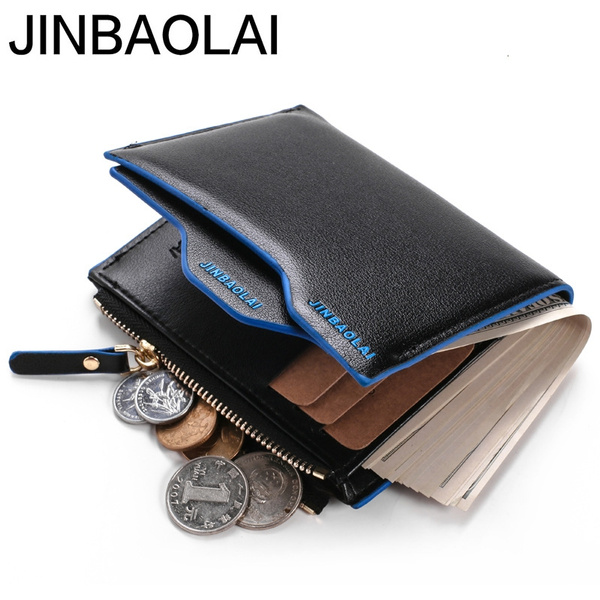 JINBAOLAI Fashion Faux Leather Men s Short Wallet Multifunctional