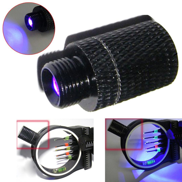 Aluminum Compound Bow Fiber Optic LED Sight Light 3/8-32 Thread Universal 