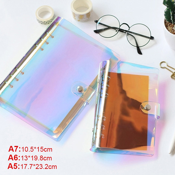 1* A5 A6 Laser Loose Binder Notebook Diary Loose Leaf Note Book Planner Clip Hot 