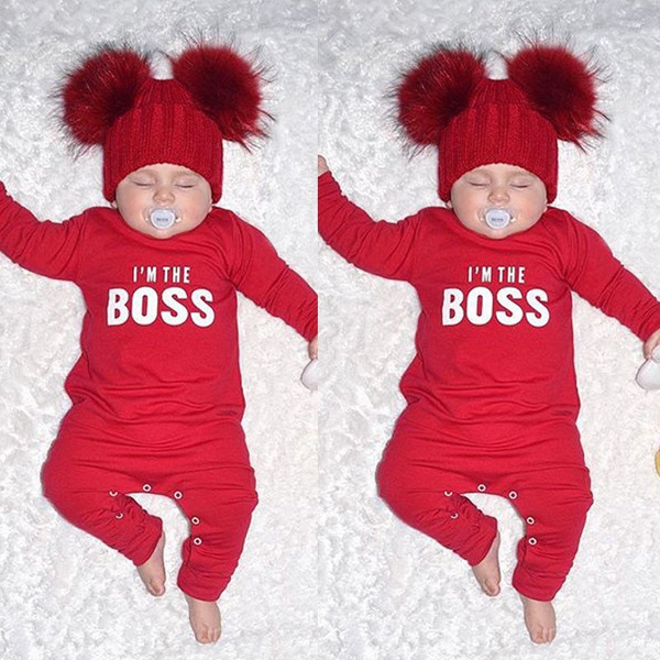 UK Newborn Infant Winter Baby Boy Girl Romper Bodysuit Jumpsuit Clothes Outfits 