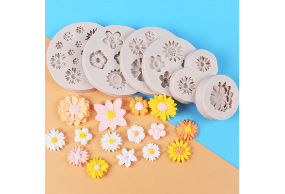 Small Lilly Molds Silicone Tiny Rose Mold 14mm Flower Molds Resin Cabochon  Moulds Fondant Chocolate Polymer Clay Resin 