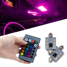 2X RGB 5050 6SMD LED festoon light c5w Car led Hviero Auto Remote Controlled Colorful Led Lamp Auto Led bulbs Dome Light