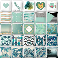 Art Abstract Geometric Green Double-Sided Printing Pillow Pillows Cover Pillowcases Throw Pillows Sofa Home Decor 43cm X 43cm (17"X17")