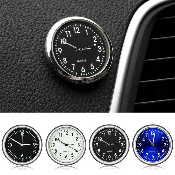 Mini Luminous Car Auto Air Vent Stick-On Clock Interior Quartz Analog Watch