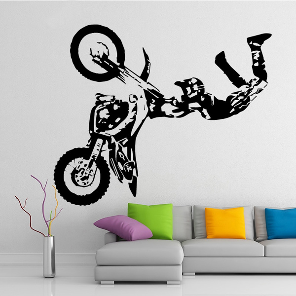 Motocross Wall Sticker Creative Moto 