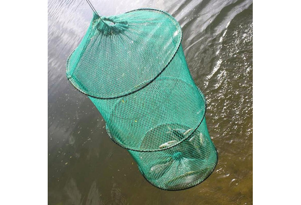 Portable Fishing Net Retractable Fish Shrimp Mesh Cage Cast Net Fishing Trap
