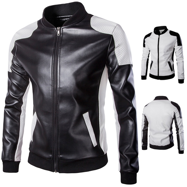 2018 New Motorcycle Leather Jackets Men S Leather Jacket Warm Coat Wish