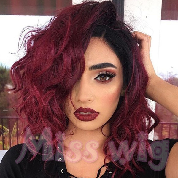 Short red 2024 hair wig