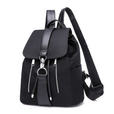 Girls Ladies Nylon & PU Leather Fashion Backpack New College Student Bag Casual Double Shoulder Bag Rucksack or 1pc Card Purse