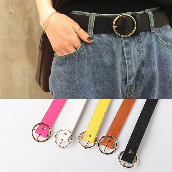 Fashion Women S Vintage Exaggerated Round Metal Circle Belt Punk Jeans Belt Large O Ring Jeans Waist Band Wish