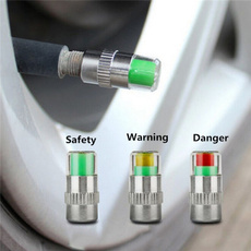 4Pcs/Set Car Tire Valve Cap Tire Pressure Table Tire Gauge Tire Pressure Monitoring Warning Cap