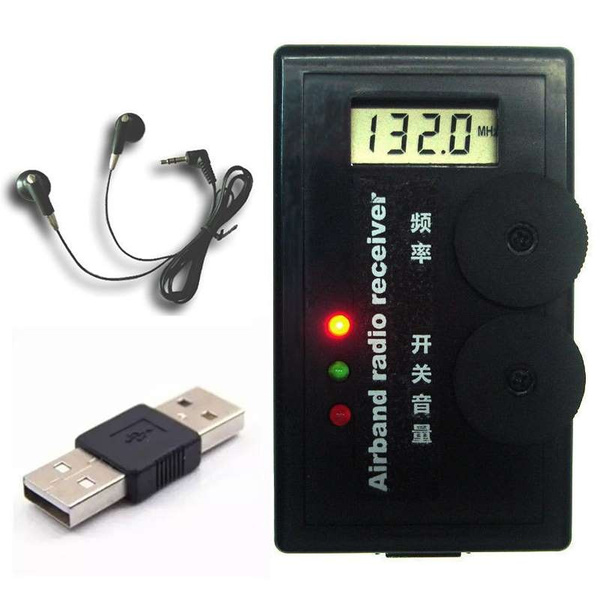 Practical Black LCD Digital Display Air Band Airband Aviation