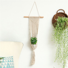 Plants, hangingplanterbasketindoor, art, ropehangingwallart