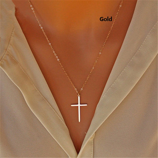 gold silver cross necklace