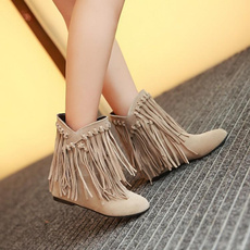 ankle boots, Tassels, Plus Size, shoes for womens