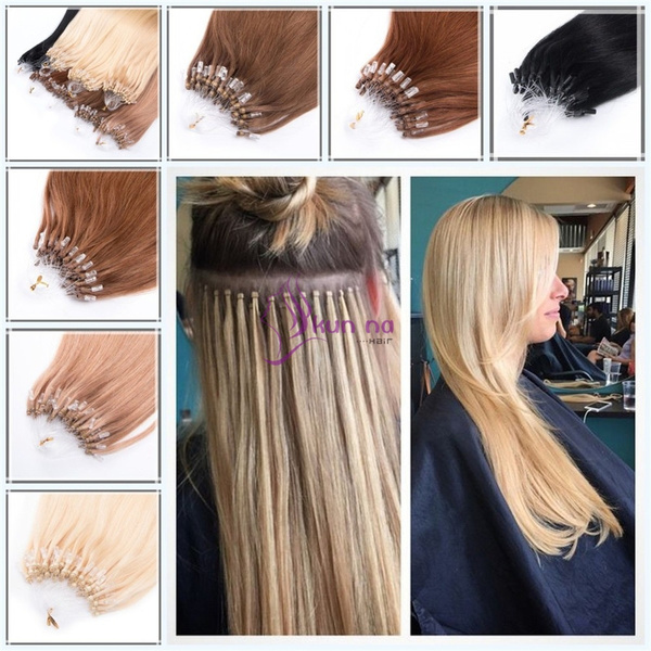 Trouw Rekwisieten Conclusie 1g/strand Micro Ring Loop Hair Extensions Brazilian Virgin Remy Human Hair  18"20"22"24" 45-60cm Silky Straight Pre Bonded Hair | Wish