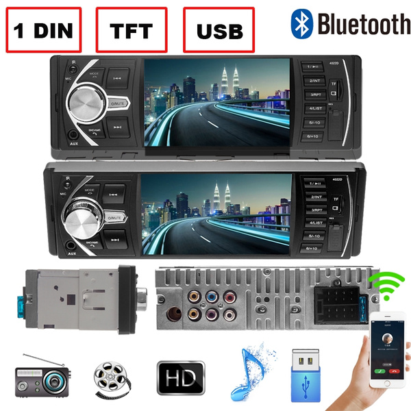 4.1'' Car Radio 1Din Audio Stereo FM Bluetooth Steering Wheel Remote