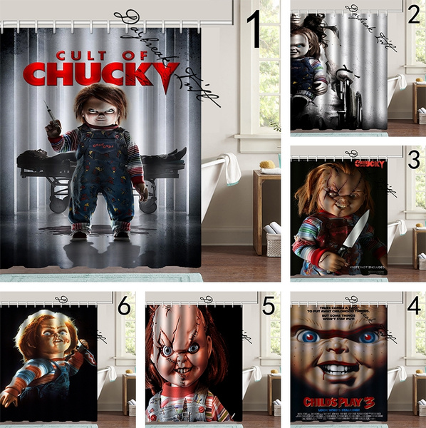 Cartoon custom ChuckyChild's Play shower curtain，（Multisize）. Wish