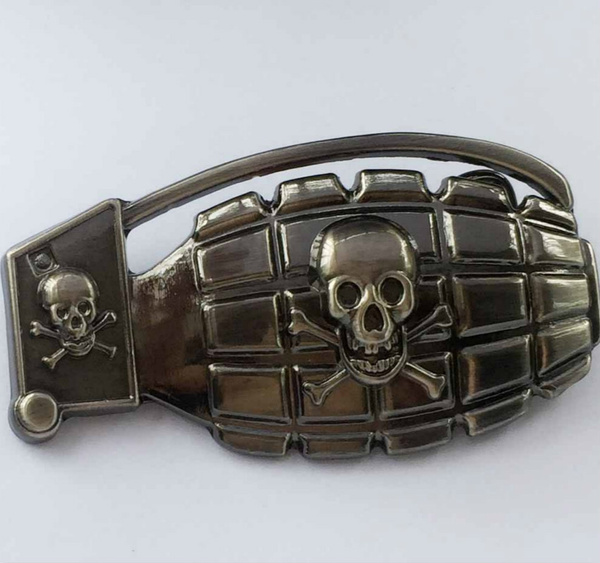 3D Grenade Belt Buckle Skull Belt Buckle Men's Fashion Accessories Men