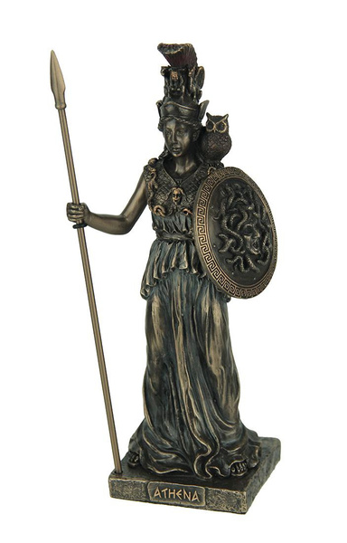 Athena Greek Goddess of Wisdom and War Bronze Finish Statue | Wish