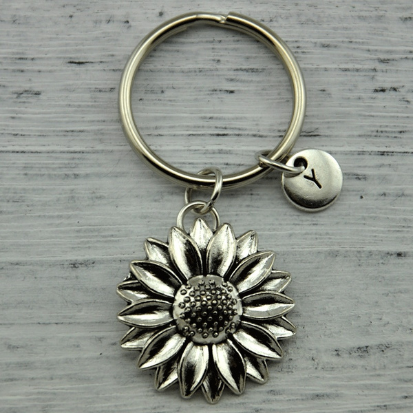Sunflower Keychain Sunflower Key Chain Sunflower Keyring 