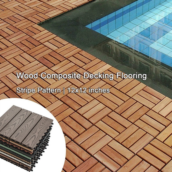 Ecological Wood Composite Decking Flooring And Deck Tiles Suitable For Indoor Outdoor S Stripe Pattern 12 Inches Wish Ecological Wood Composite Decking, Outdoor Decking Tiles