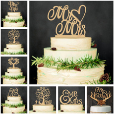 Decor, weddingcaketopper, cakebanner, Wooden