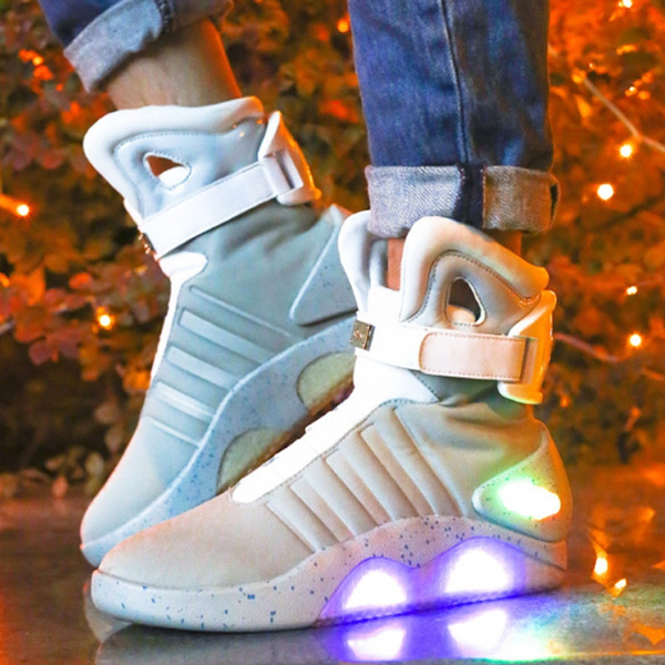 2022 Light Up Basketball Sneakers LED Mag Shoes for Men Air Shoes USB  Recharging Air Shoes Back To The Future Boots Street Shoes