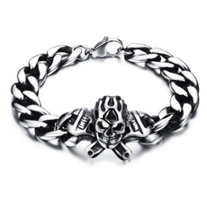 Charm Bracelet, Heavy, Stainless Steel, Chain