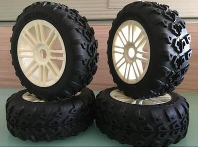 LOUISE RC 1/8 BUGGY BULLDOZE SUPER OFFROAD TYRES WHEELS X 4 HOBAO HSP KYOSHO 