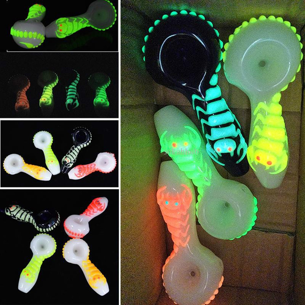 4 Inch Glow In The Dark Glass Oil Burner Pipe Scorpion Hand Pipes Luminous Smoking Wish 4 Inch Glow In The Dark Glass Oil, Glow In The Dark Glass Hand Pipes