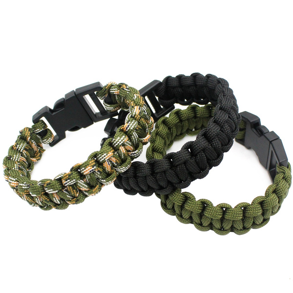 Outdoor Camping Rescue Paracord Bracelet Men Survival Parachute Cord  Braided Rope Adjustable Stainless Steel Survival Bracelets  Wish  Braided  rope bracelet Paracord bracelet survival Paracord bracelets