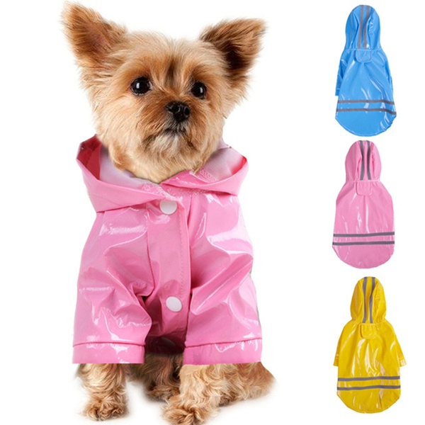Waterproof Dog Raincoat Reflective Strip Pet Clothes Raincoat Glisten For Puppy 