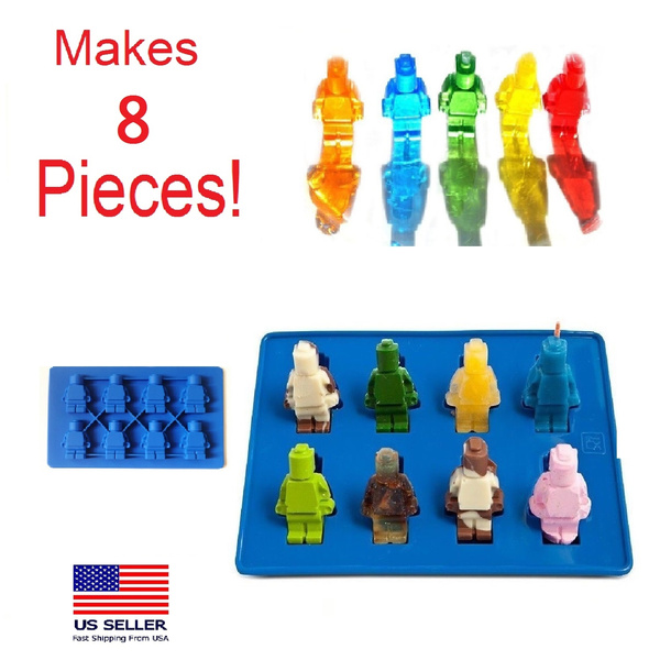 Lego Ice Trays Cube Chocolate Jelly Gummies Candy Jello Molds Silicone Kid  Fun