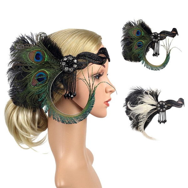 1920s Headpiece Feather Flapper 